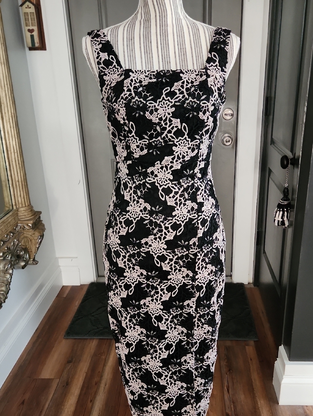 Just Me Crochet Lace Midi Dress